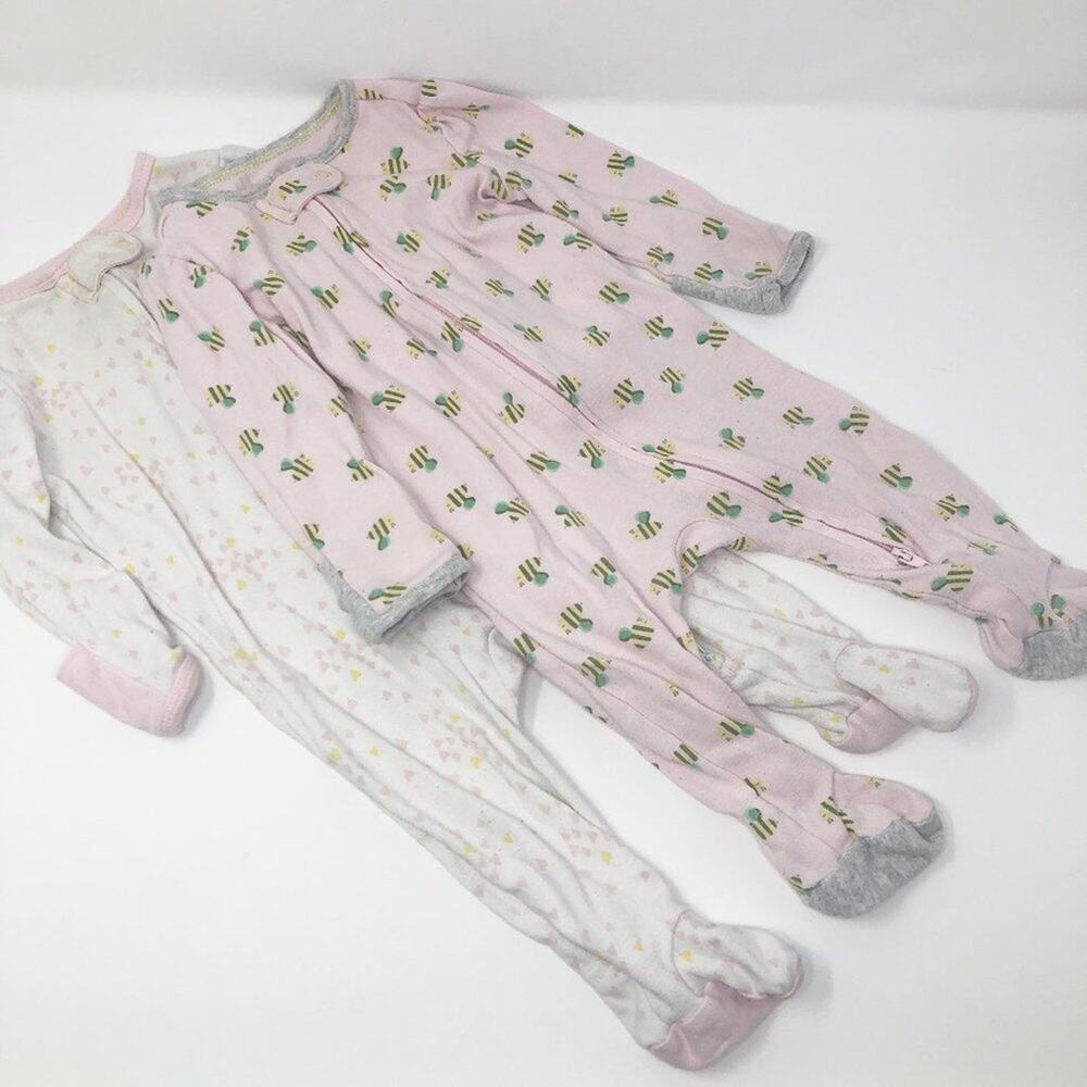 Baby Girl Set of Two Footies 3-6M